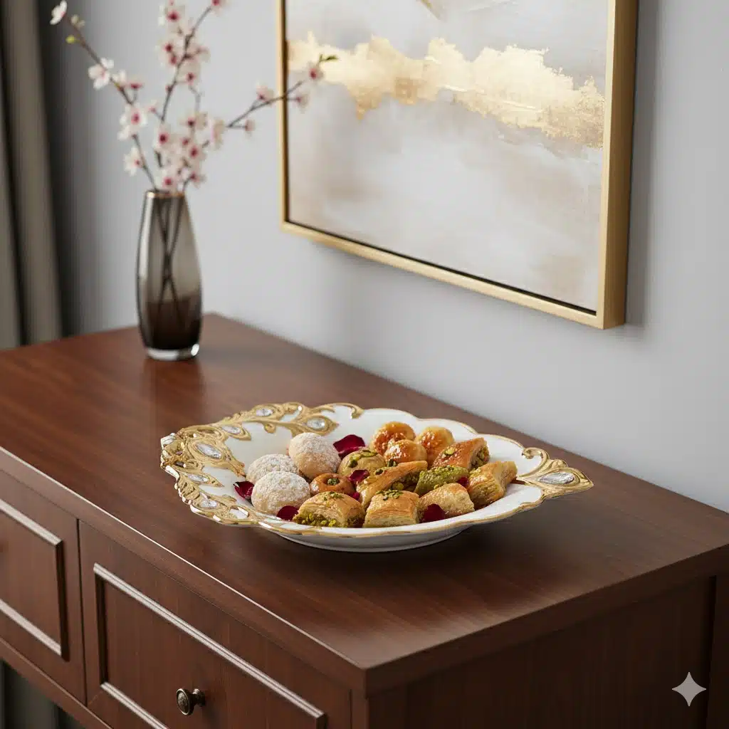 unnamed (3) ظرف پذیرایی سرامیکی طلایی یونیک کد 1643 - Image 1