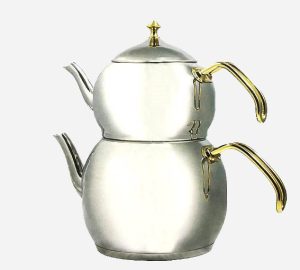 کتری و قوری استیل دسته طلایی 2.5 لیتر لوله دار یونیک 7270 1 58