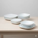 سرویس غذاخوری 18 پارچه سفید ایکیا IKEA-VARDERA