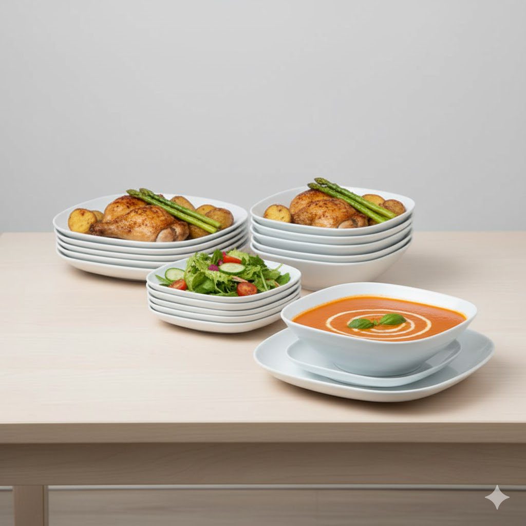 8 سرویس غذاخوری 18 پارچه سفید ایکیا IKEA-VARDERA - Image 2
