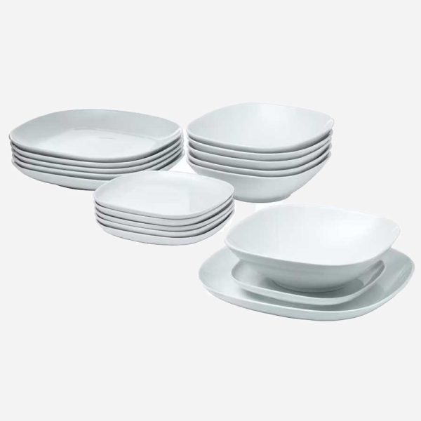 سرویس غذاخوری 18 پارچه سفید ایکیا IKEA-VARDERA - Image 3