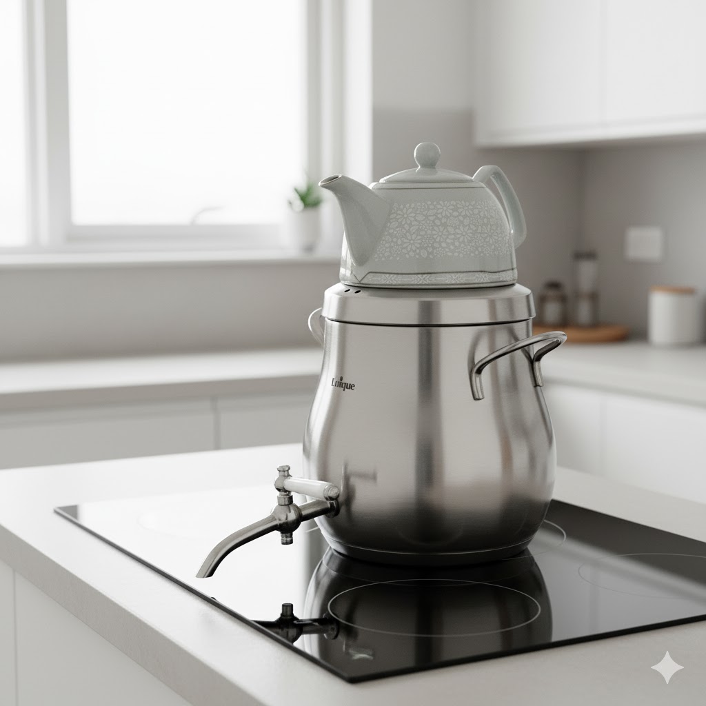 12 کتری و قوری شیردار استیل 4/5 لیتر یونیک کد 7209 - Image 1