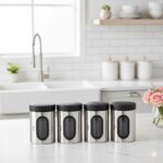 بانکه حبوبات 1 کیلویی پنجره دار استیل نیوهوم