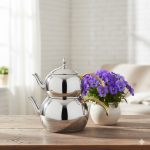 کتری و قوری استیل 2/5 لیتر لوله دار یونیک کد 7272