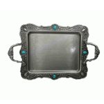 سینی پیوتر کوچک نگین دار فیروزه یونیک کد 1527 (خارجی ضد زنگ) - Image 4