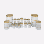 سرویس اشپزخانه 18 کمر باریک خطی سفید طلا یونیک کد 4694 - Image 3