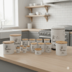 سرویس آشپزخانه ست 16 فانتزی الیزابت کرم قاصدک قهوه ای یونیک کد 9083