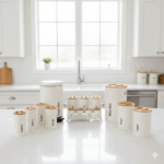 سرویس آشپزخانه ست 16 نباتی سنباده ای درب چوبی یونیک کد 8001 - Image 2