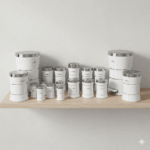 سرویس اشپزخانه 18 کمر باریک خطی سفید استیل یونیک کد 4692