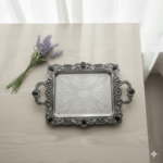 سینی پیوتر نگین دار شرابی متوسط یونیک 1606 (خارجی ضد زنگ)