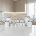 سرویس اشپزخانه 18 کمر باریک خطی سفید استیل یونیک کد 4692 - Image 2