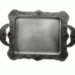 سینی پیوتر متوسط نگین دار بنفش یونیک کد 1447 (خارجی ضد زنگ) - Image 3