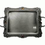 سینی  پیوتر نگین دار عسلی یونیک کد 1529 (خارجی ضد زنگ) - Image 4