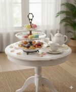 شیرینی خوری دو طبقه بلور پایه پیوتر یونیک کد 1224