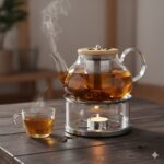 قوری پیرکس درب چوبی 800ML یونیک کدUN-7916 - Image 2