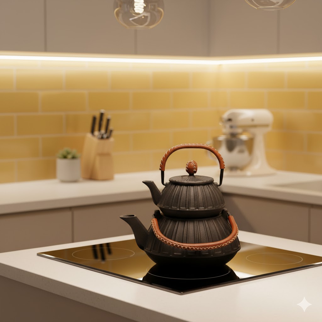 23 ست کتری قوری چدنی نالینو مدل فیورلا Fiorella - Image 3