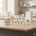 سرویس آشپزخانه 21 پارچه چهارگوش لیمون کد 2009