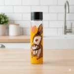 بطری آب استوانه ای کوچک چاپدار لیمون کد 1726