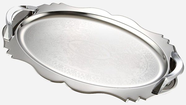 سینی استیل گلداربیضی کوچک نیوهوم کد: NH08-2004 - Image 1
