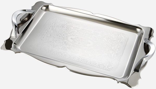 سینی استیل گلدار بزرگ نیوهوم کد: NH08-1214 - Image 1