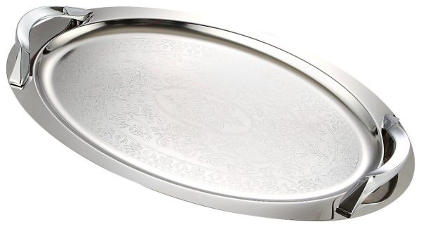 سینی استیل گلدار بیضی بزرگ نیوهوم کد: NH08-1903 - Image 1
