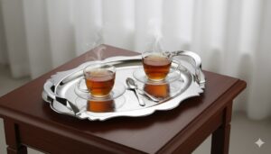 سینی استیل گلدار بیضی بزرگ نیوهوم کد: NH08-1904 1 unnamed 28