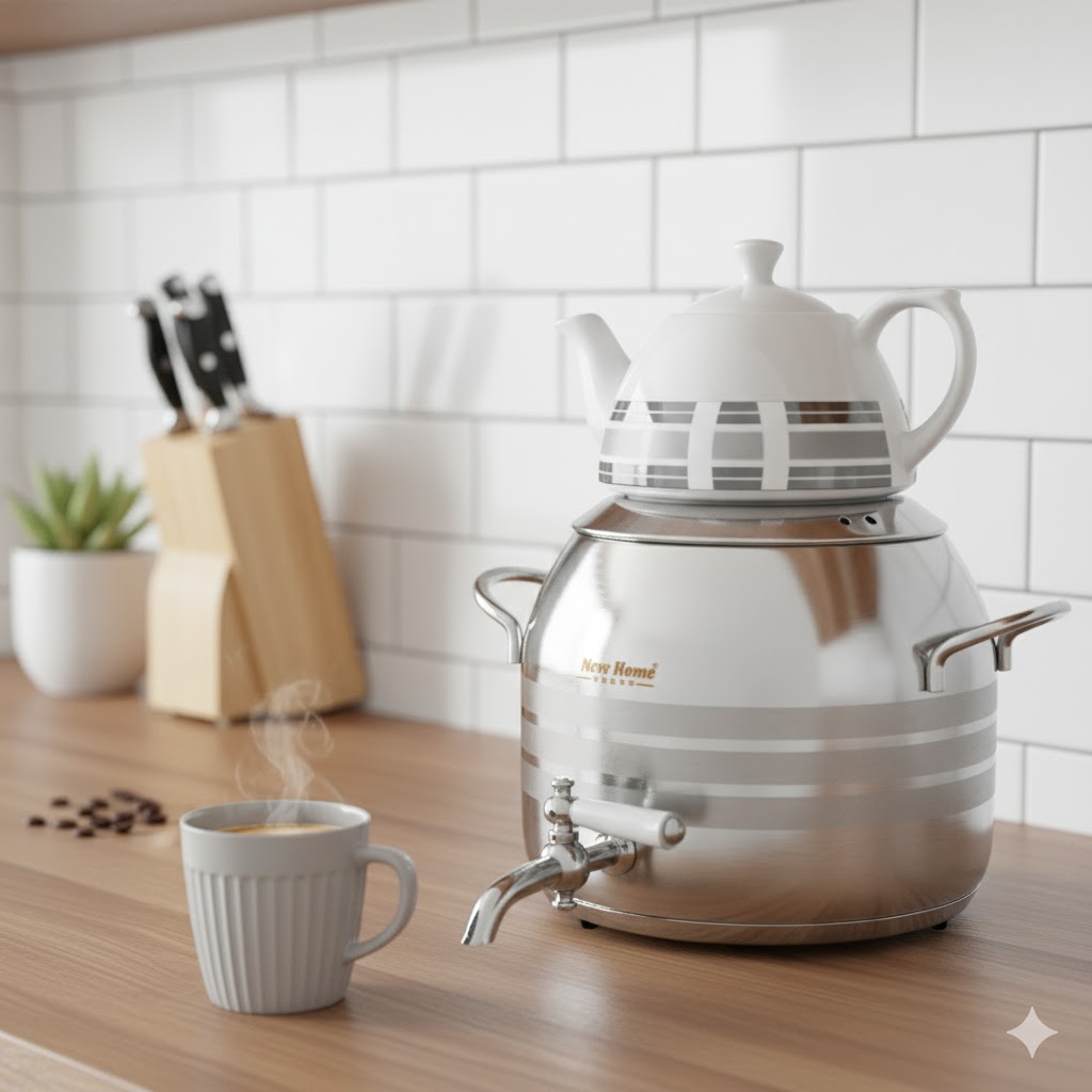 19 کتری و قوری استیل 6لیتر نیوهوم کد: NH09-3500 - Image 1