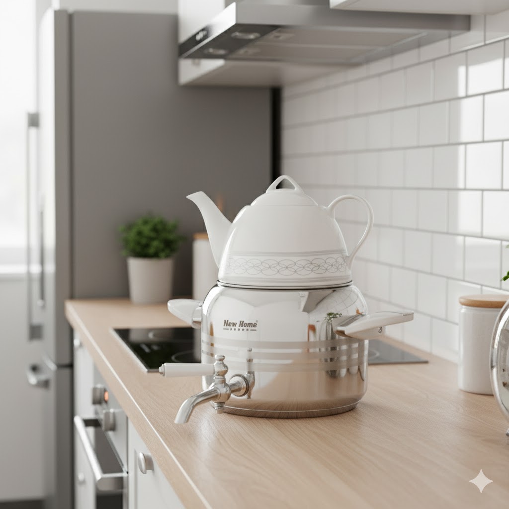 2 کتری و قوری استیل دسته باکالیت 3لیتر نیوهومNH09-4041 - Image 1