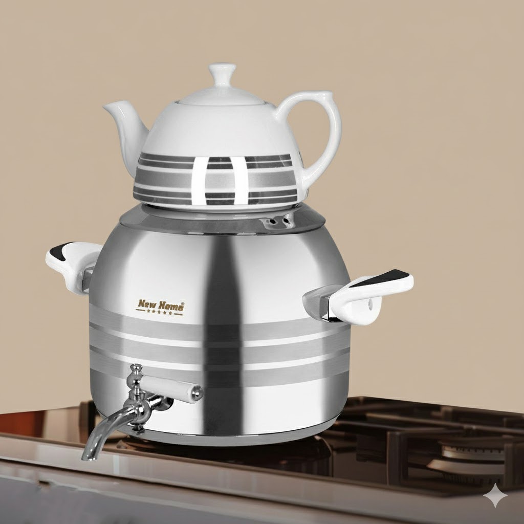 5 کتری و قوری استیل 6لیتر نیوهومNH09-3501 - Image 1