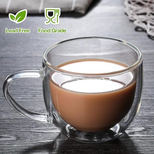 فنجان شیشه‌ای دوجداره با کیفیت حرفه‌ای (1 عدد) - Image 3