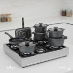 سرویس قابلمه یونیک مدل دیاموند 15 پارچه طوسی کد UN-8522 - Image 3