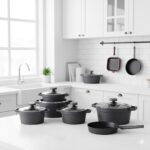 سرویس قابلمه یونیک مدل دیاموند 15 پارچه طوسی کد UN-8521