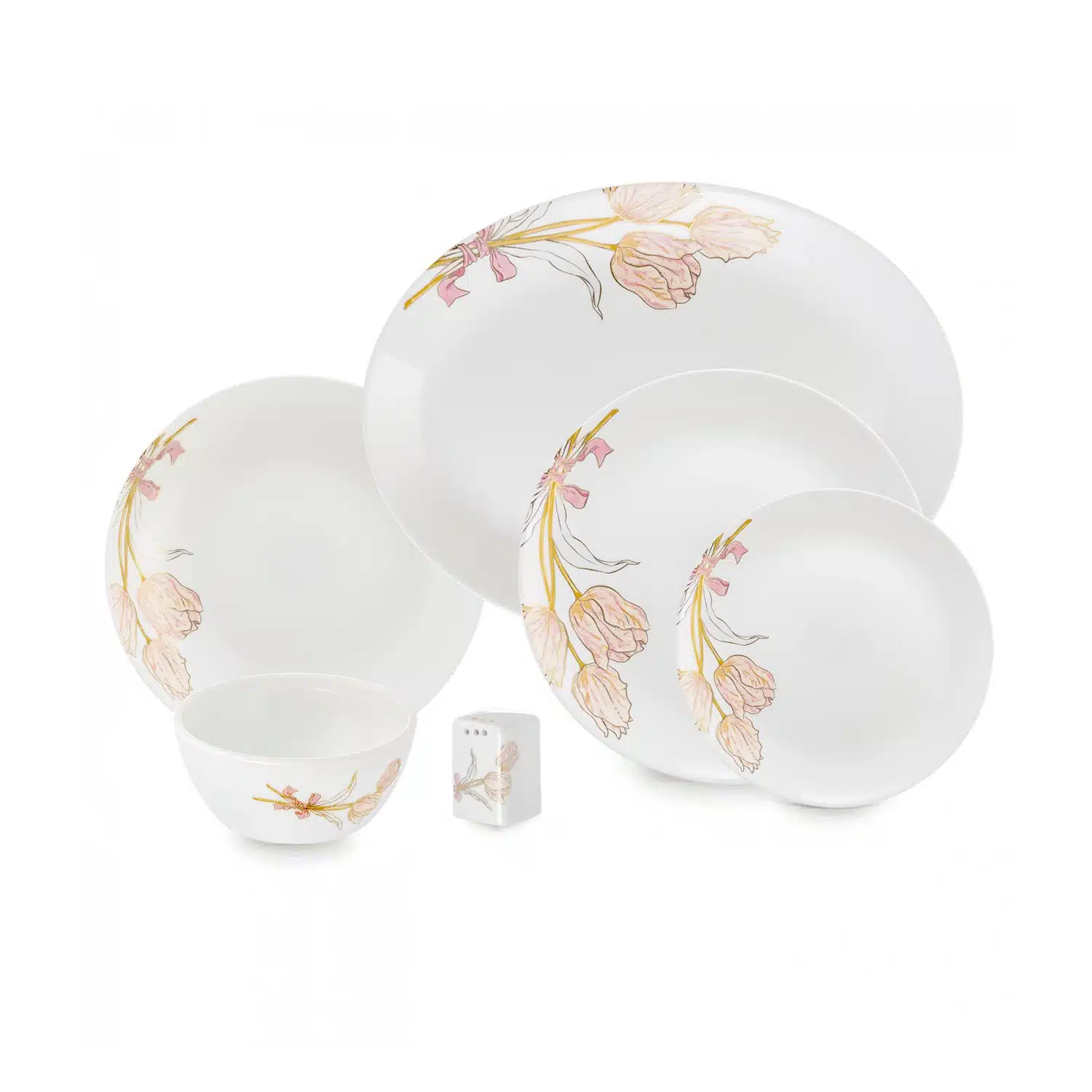 28-باسایه-1 سرویس غذا خوری 25 پارچه اوپال هومیت طرح دانژه صورتی - Image 1