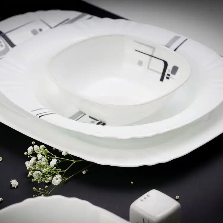 40 سرویس غذا خوری 40 پارچه اوپال هومیت طرح شایا خاکستری - Image 1