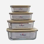 ظرف فریزری 4 تیکه درب بامبو یونیک کد 1407-UN