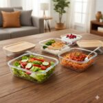 ظرف فریزری 4 تیکه درب بامبو یونیک کد 1407-UN - Image 2