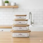 ظرف فریزری 4 تیکه درب بامبو یونیک کد 1407-UN