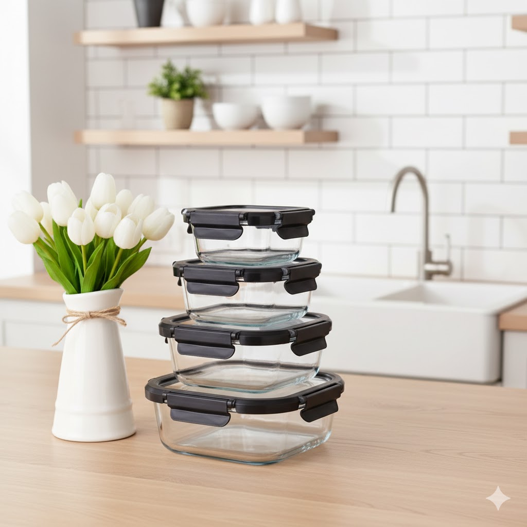 unnamed (1) ظرف فریزری 4 تک پیرکس در چفتی مربع یونیک 1402 - Image 1