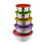 سرویس لگن استیل ساده درب رنگی 5 تکه برند YYI - Image 3