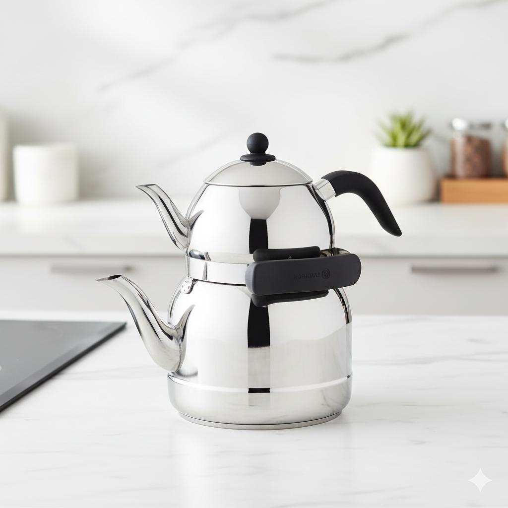 Gemini_Generated_Image_fosxe1fosxe1fosx کتری و قوری استیل مدل Ornella A220 کرکماز - Image 1