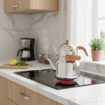 کتری و قوری استیل دسته طرح چوب مدل Foresta A217 کرکماز - Image 2