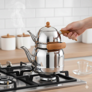 کتری و قوری استیل دسته طرح چوب مدل Foresta A217 کرکماز 1 Gemini Generated Image qtgvqkqtgvqkqtgv