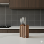 ست چاقو ۵ پارچه با استند چوب اقاقیا کرکماز مدل Vertex A502-01