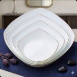 سرویس پذیرایی 4 پارچه دیلایت مربع لب طلا ۴۰۰ - Image 2