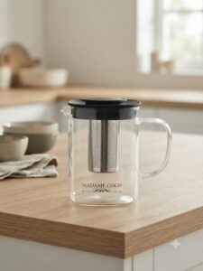 قوری مربع چای ساز دمنوشساز پیرکس مادام کوکو 1 0fb985c6 d99d 4397 a2fe 1a9b60b80ad7