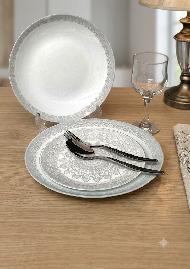 5356218a-93bd-41f3-827c-353cc7305a8c سرویس غذاخوری آرکوپال 26 پارچه مدل داته طوسی - Image 1