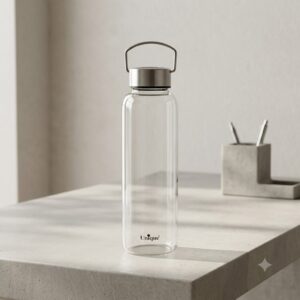 بطری آب شیشه ای با درب استیل یونیک کد UN-3075