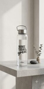 بطری آب شیشه ای دسته دار با درب استیل یونیک کد UN-3075 - Image 6