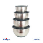 سرویس لگن 4پارچه استیل درب دار یونیک کد UN-4092 - Image 6