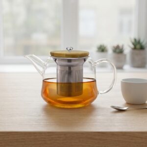 قوری پیرکس 1000میلی درب بامبو یونیک کد UN-7968